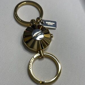 Coach Gold and Silver Valet Keychain